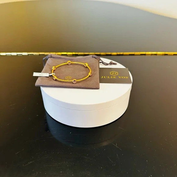 JULIE VOS AUTHENTIC RARE LUXURY MINIMALIST RETRO SUMMER SPRING AMETHYST BANGLE - Picture 5 of 17